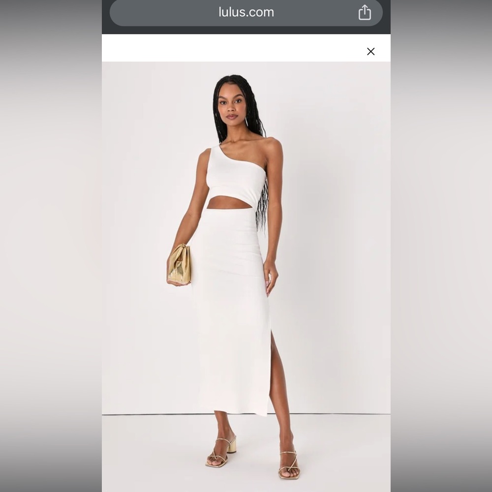 NWT Lulu’s Ribbed One Shoulder White Dress XS